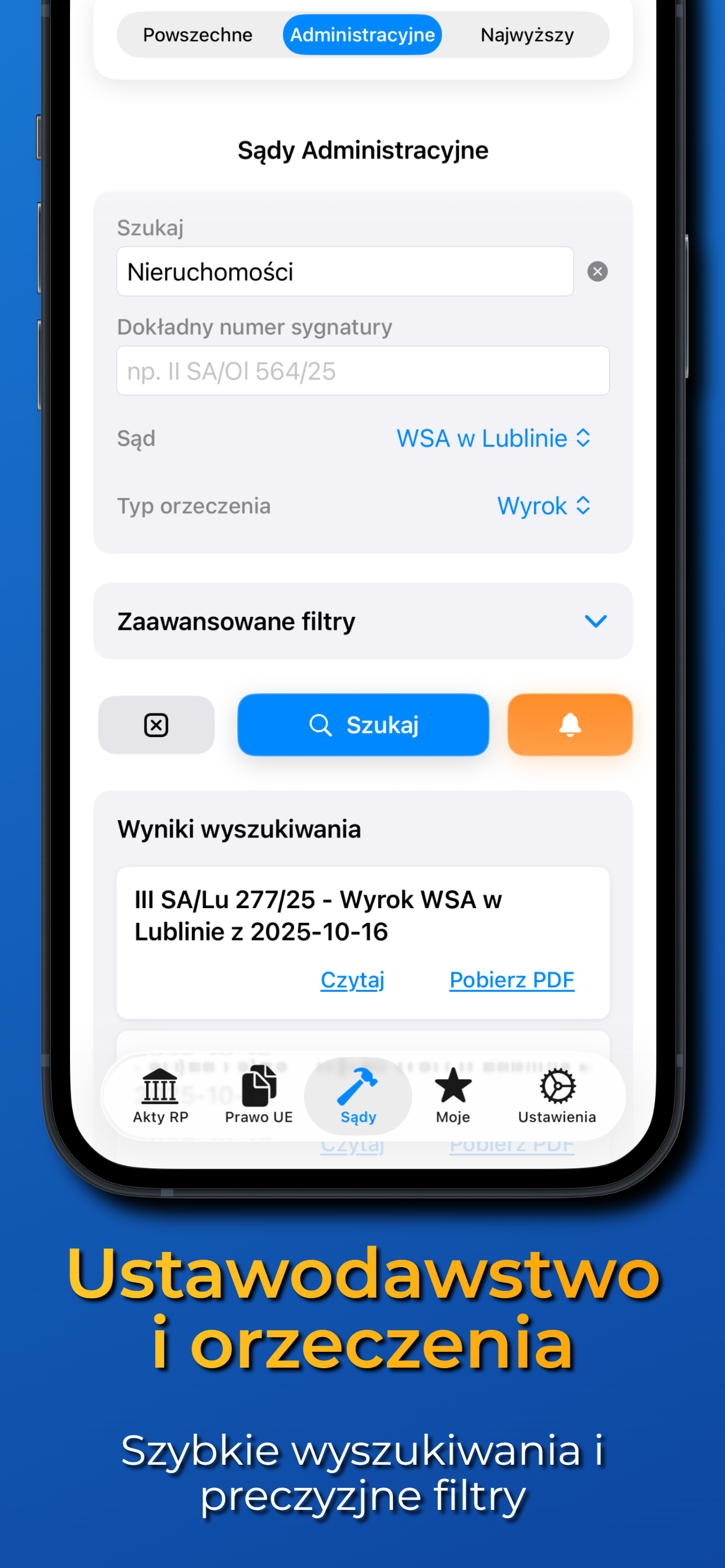 Screenshot aplikacji Baza Prawna 3